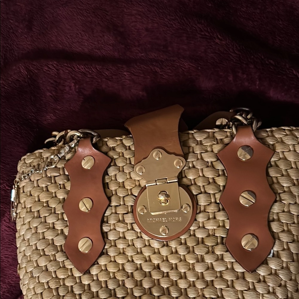 Michael Kors Tan and Brown Woven Bag